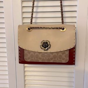 Coach Madison Tea Rose Bag w/ Exotic